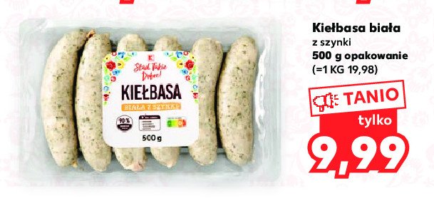 Kiełbasa biała z szynki K-classic stąd takie dobre! promocja