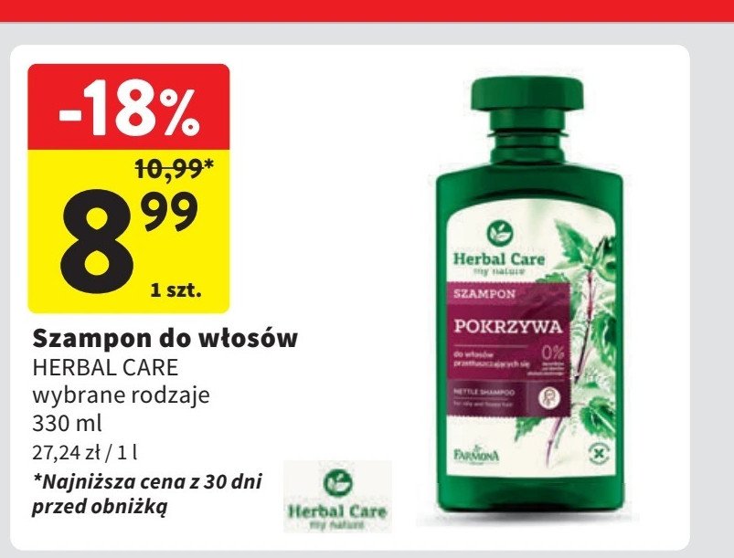 Szampon do włosów pokrzywowy Farmona herbal care promocja