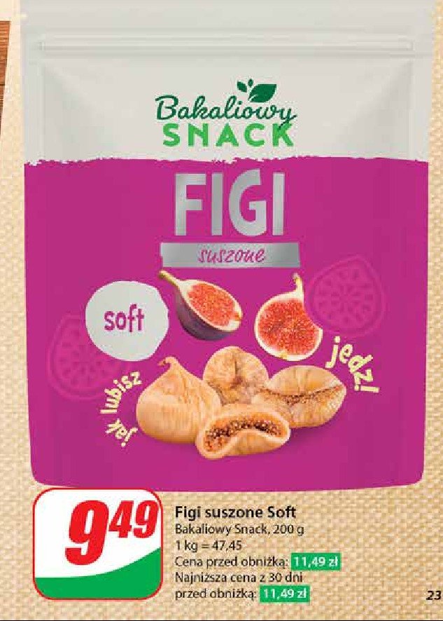 Figi suszone Bakaliowy snack promocja w Dino