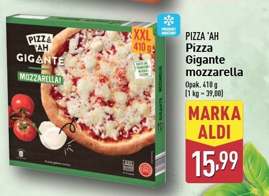 Pizza mozzarella PIZZ'AH promocja w Aldi