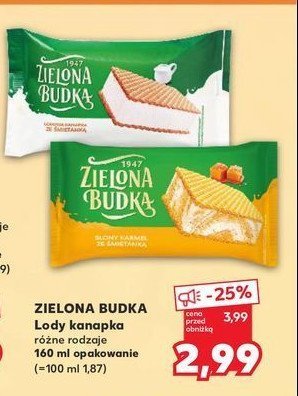 Kanapka lodowa słony karmel ze śmietanką Zielona budka promocja