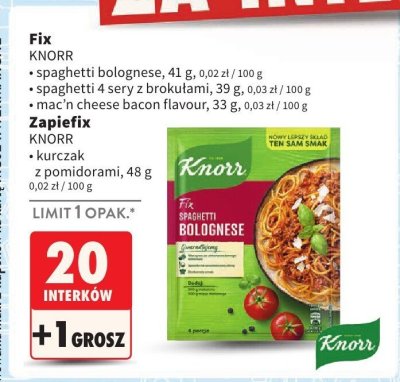 Fix spaghetti bolognese Knorr promocja w Intermarche