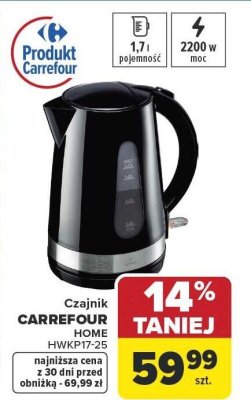 Czajnik CARREFOUR HOME HWKP17-25 promocja w Carrefour Market