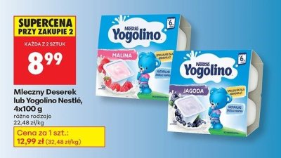 Deser Yogolino 4x100g różne rodzaje promocja w Biedronka