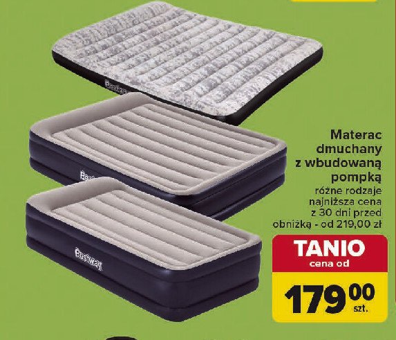 Materac dmuchany z wbudowaną pompką 191 x 97 x 46 cm Bestway promocja