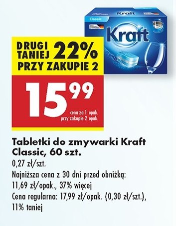 Tabletki do zmywarek Kraft classic promocja w Biedronka