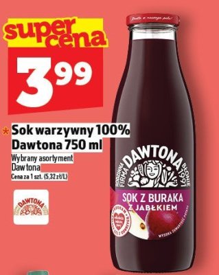 Sok warzywny 100% Dawtona 750 ml promocja w TOPAZ