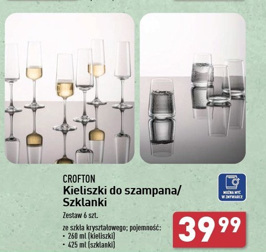 Kieliszki do szampana Crofton promocja