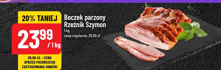 Boczek parzony Rzeźnik szymon poleca promocja w POLOmarket