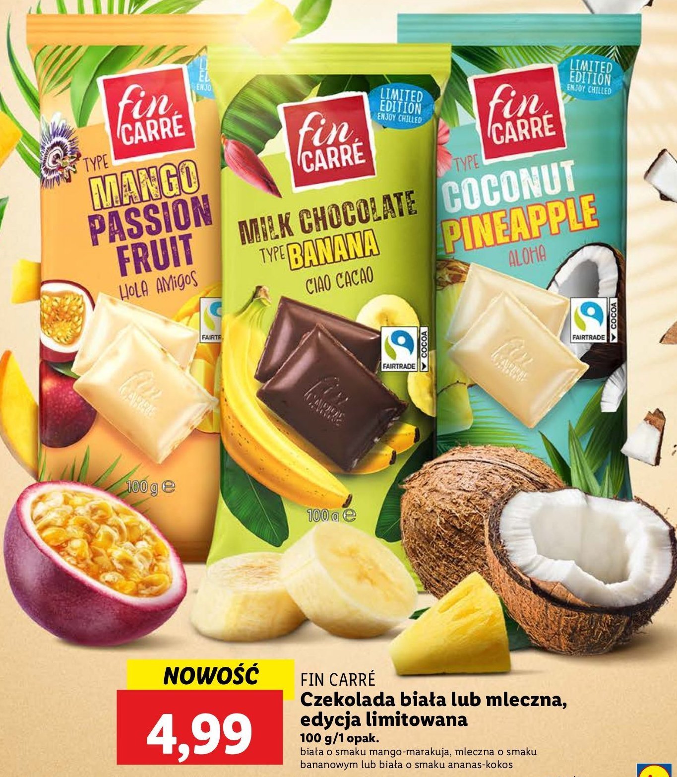 Czekolada biała mango passion fruit Fin carre promocja