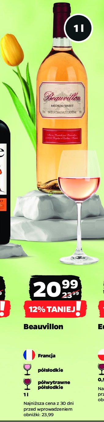 Wino Beauvillon medium sweet promocja