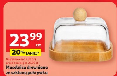 Maselnica drewniana ze szklaną pokrywką promocja w Auchan