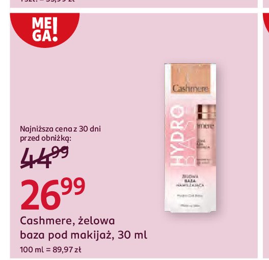 Baza pod makijaż nawilżająca Cashmere hydro promocja w Rossmann