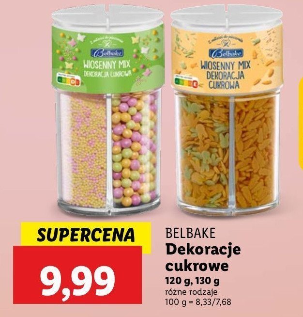 Posypka wiosenny mix zółty Belbake promocja w Lidl