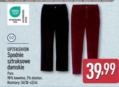 Spodnie sztruksowe damskie s-xl promocja w Aldi