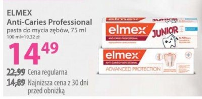 Pasta ELMEX Anti-Caries Professional do mycia zębów promocja w Hebe