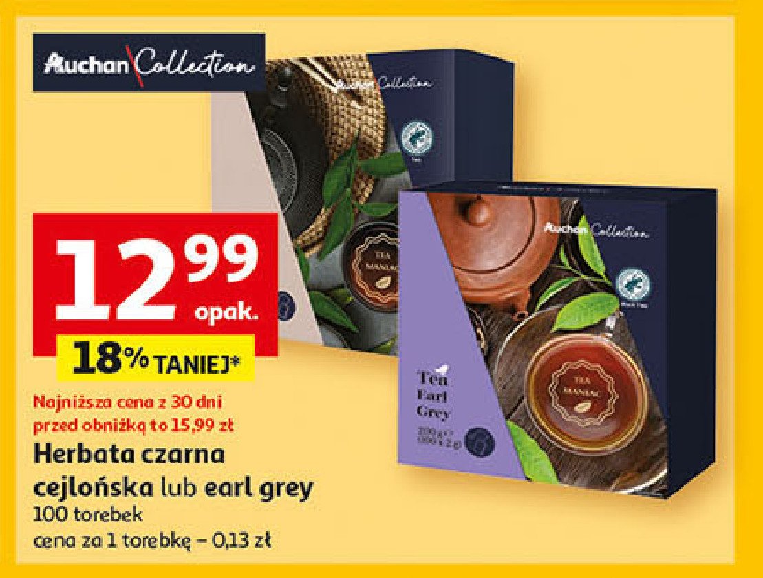 Herbata ceylon black majestic blend Auchan promocja w Auchan