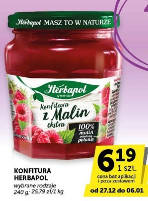 Konfitura Herbapol z malin promocja w Groszek