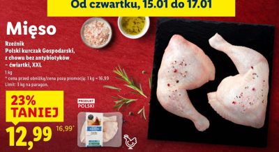 Polski kurczak Gospodarski z chowu bez antybiotyków ćwiartki XXL promocja w Lidl