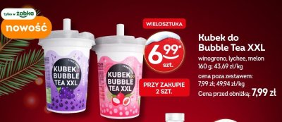 Kubek do Bubble Tea XXL winogrono, lychee, melon 160g promocja w Żabka