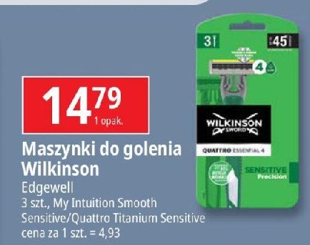 Maszynka do golenia Wilkinson quattro essential 4 sensitive promocja w Leclerc