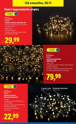 Łańcuch świetlny 100 lub 120 diod LED LIVARNO home promocja w Lidl