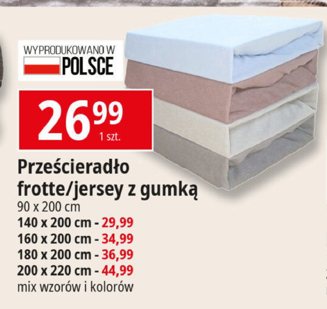 Prześcieradło jersey z gumką 140 x 200 cm promocja