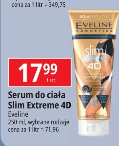 Złote serum wyszczuplająco-modelujące do ciała Eveline slim extreme 4d promocja w Leclerc