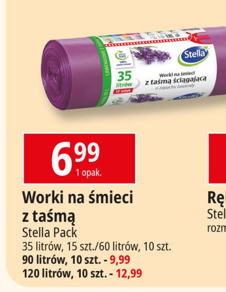 Worki na śmieci lawendowe 60 l Stella promocja w Leclerc