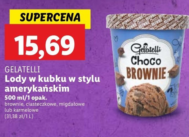 Lody premium słony karmel Gelatelli promocja