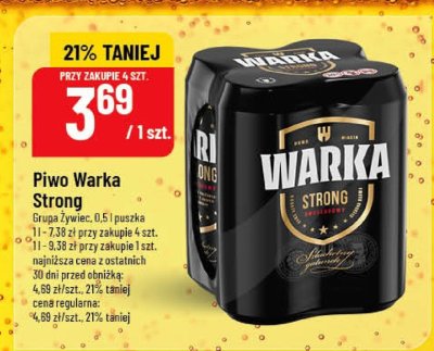 Piwo Warka Strong promocja w POLOmarket