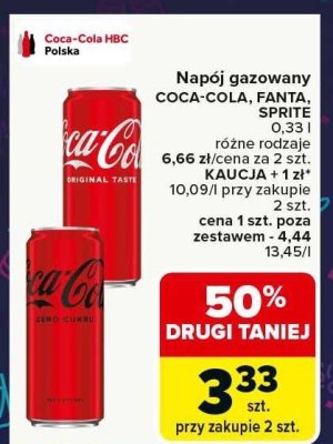 Napój gazowany Coca-Cola 0,33l promocja w Carrefour