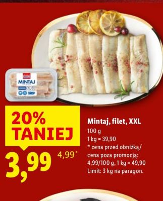 Mintaj filet XXL promocja w Lidl