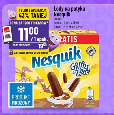 Lody na patyku Nesquik 9 szt. promocja w POLOmarket