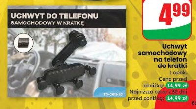 Uchwyt samochodowy na telefon do kratki promocja w Dino