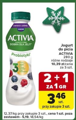 Jogurt do picia Activia 280 g, różne rodzaje promocja w Carrefour Express