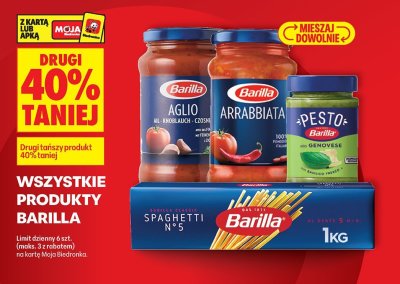Produkty Barilla różne rodzaje promocja w Biedronka
