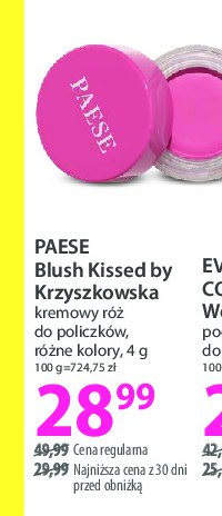 Kremowy róż blush kissed 03 Paese x krzyszkowska promocja w Hebe