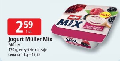 Jogurt Müller Mix promocja w Leclerc