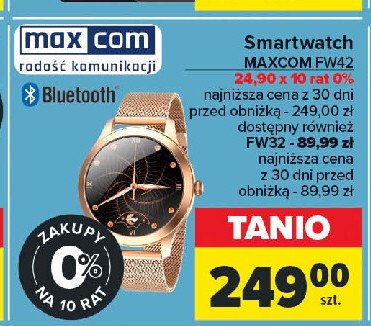 Smartwatch fit fw32 neon różowy Maxcom promocja w Carrefour