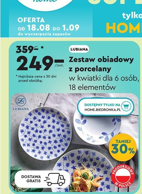 Zestaw obiadowy z porcelany kwiatki Lubiana promocja