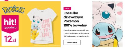 Koszulka dziewczęca Pokémon 100% bawełny promocja w Pepco