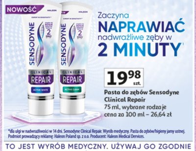 Pasta do zębów Sensodyne Clinical Repair promocja w Auchan