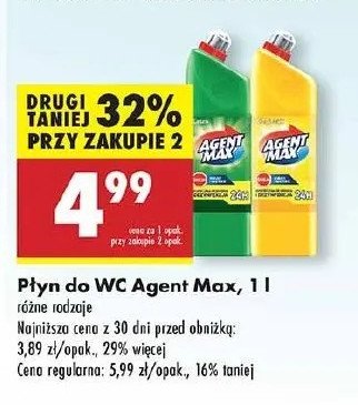 Płyn do wc leśny Agent max promocja