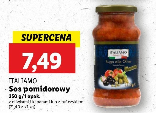 Sos sugo al tonno z tuńczykiem Italiamo promocja