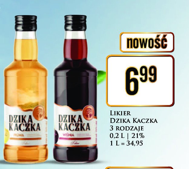 Likier 21% DZIKA KACZKA WIŚNIA promocja w Dino