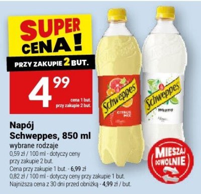 Napój Schweppes, 850 ml promocja w Twój Market
