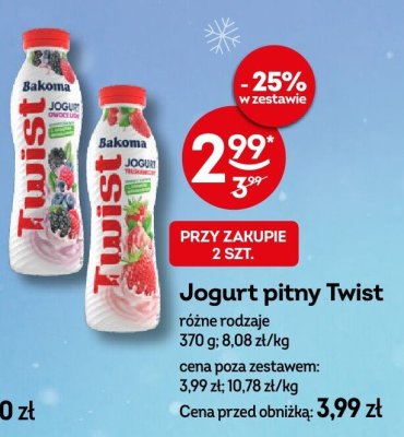 Jogurt pitny Twist różne rodzaje promocja w Żabka