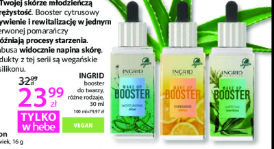 Booster aloesowy dogłębnia nawilżający Ingrid make up booster Ingrid cosmetics promocja