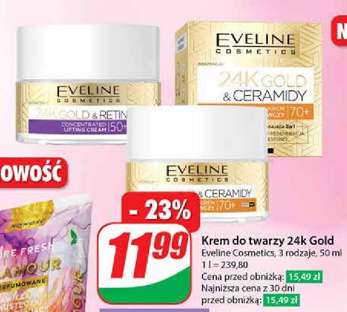 Krem do twarzy 70+ Eveline 24k gold & ceramidy promocja